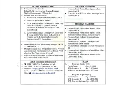 PENDAFTARAN MAHASISWA BARU SEMESTER GENAP 2021 2022